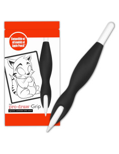 Agarre Pro-Draw para Apple Pencil Gen 1 y 2 - Silicona Negra