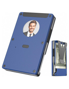 Billetera con Rastreador ETOFIXEE para Hombres Azul RFID