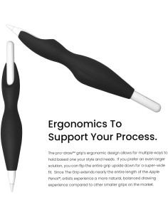 Agarre Pro-Draw para Apple Pencil Gen 1 y 2 - Silicona Negra 2