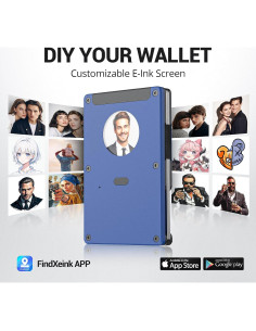 Billetera con Rastreador ETOFIXEE para Hombres Azul RFID 2