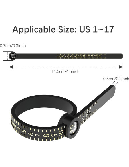 Medidor de Anillos REIDEA 1-17 con Cristal Ampliado
