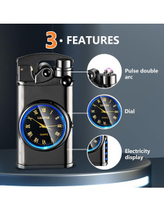 Encendedor Eléctrico Plasma SKRFIRE Negro Multifuncional 2