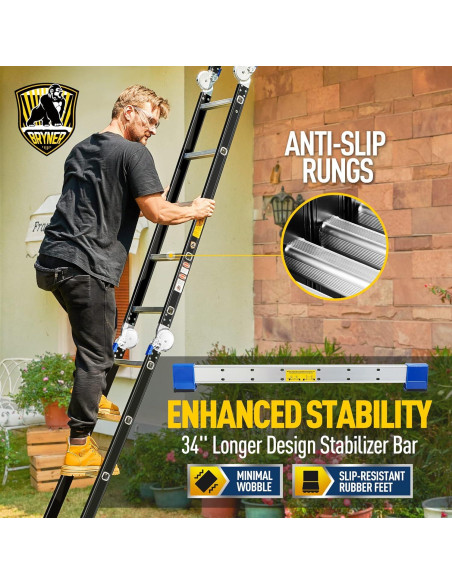 Escalera Plegable Bryner 7 en 1 Aluminio 6m 330kg Escalera Plegable Bryner 7 en 1 Aluminio 6m 330kg