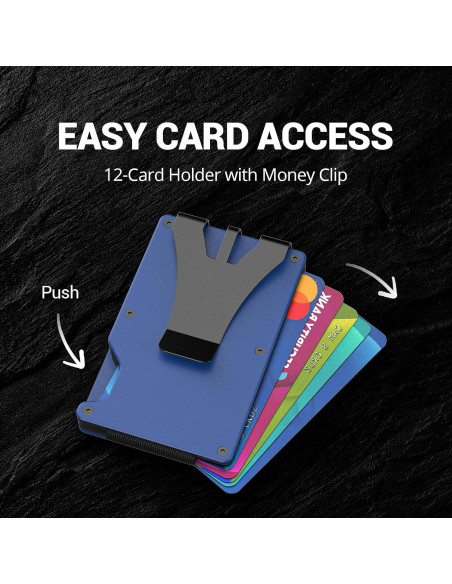 Billetera con Rastreador ETOFIXEE para Hombres Azul RFID