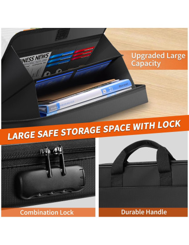 Bolsa de Documentos Noiposi a Prueba de Fuego 13 Bolsillos