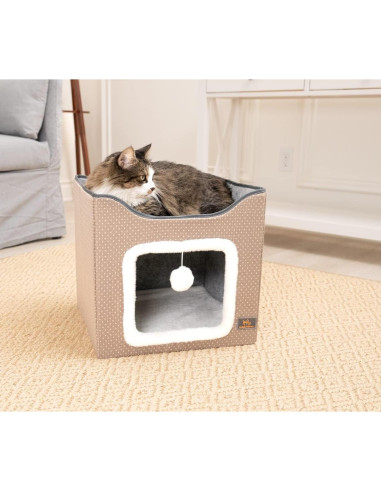 Cama para Gatos Miss Meow Cueva Beige Antideslizante