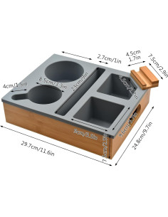 Soporte para Taza YGFRSTO con Bandeja de Bambú Antiderrame 2