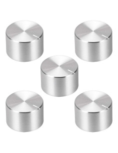 Perilla de Potenciómetro uxcell 20mmx13mm Aluminio Plateado - 5 Pcs