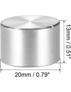 Perilla de Potenciómetro uxcell 20mmx13mm Aluminio Plateado - 5 Pcs 2