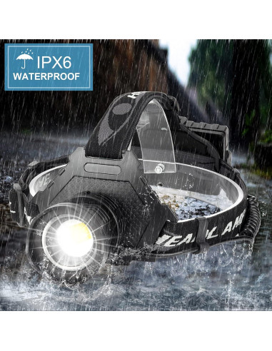 Linterna Frontal LED Recargable BUD K XHP70 1080 Lúmenes IPX6