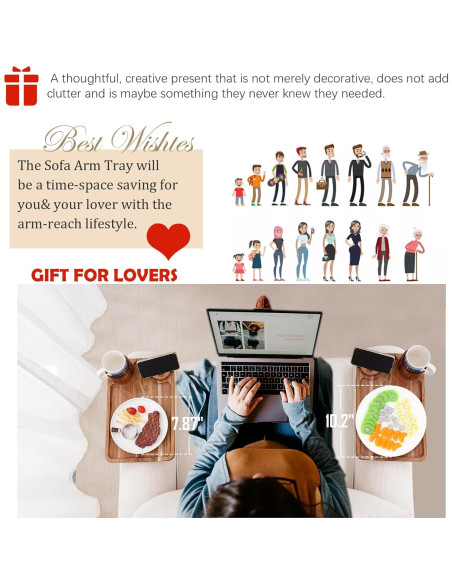 Bandeja Soporte para Taza y Teléfono Nnewvante 3 en 1 Acacia