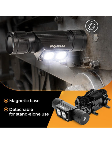 Linterna Frontal Recargable Foxelli MX1200B - 1200 Lúmenes, IPX7