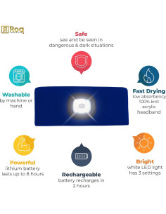 Diadema Linterna LED Head Lightz - Azul Galaxia - Recargable 2