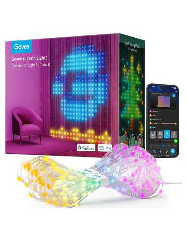 Luces de Cortina LED Govee 1.5x2m RGBIC IP65 para Decoración