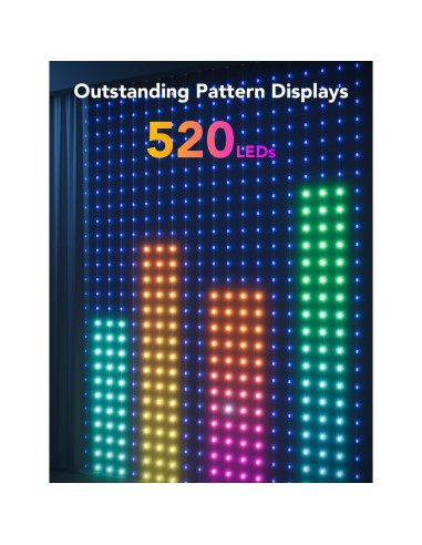 Luces de Cortina LED Govee 1.5x2m RGBIC IP65 para Decoración