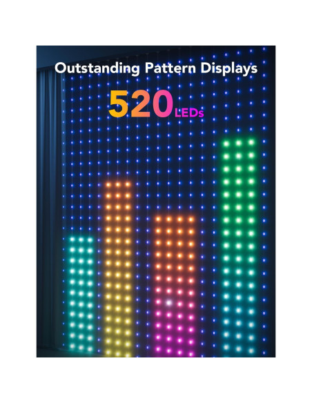 Luces de Cortina LED Govee 1.5x2m RGBIC IP65 para Decoración