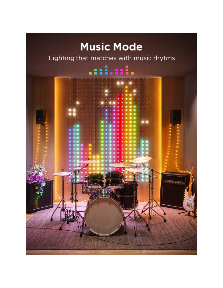 Luces de Cortina LED Govee 1.5x2m RGBIC IP65 para Decoración