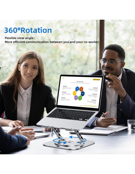 Soporte de Laptop Ajustable MCHOSE Ergonómico 360 Plata