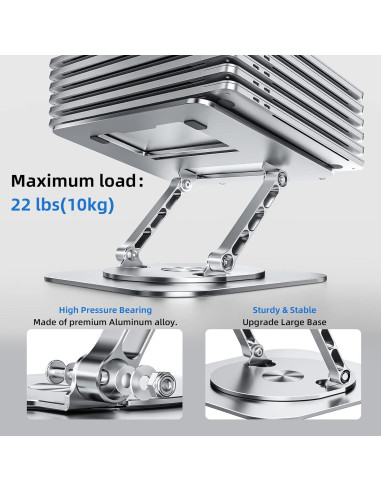 Soporte de Laptop Ajustable MCHOSE Ergonómico 360 Plata