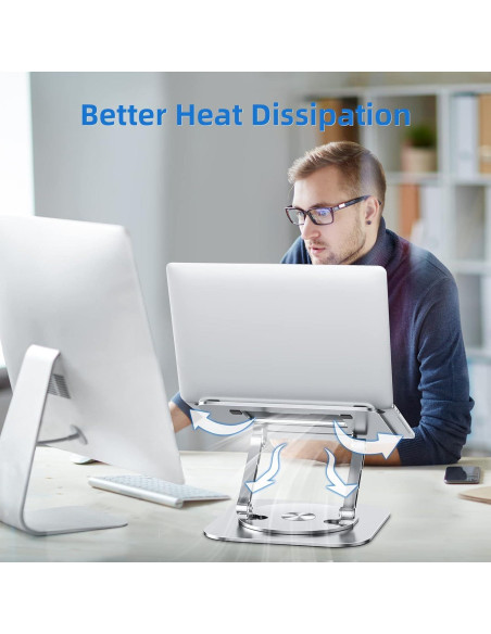 Soporte de Laptop Ajustable MCHOSE Ergonómico 360 Plata