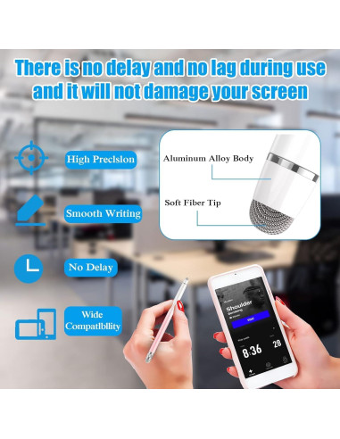 2 Lápices Stylus Bopomofo para Pantallas Táctiles - Blanco Rosa/Púrpura