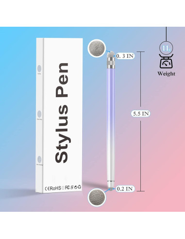 2 Lápices Stylus Bopomofo para Pantallas Táctiles - Blanco Rosa/Púrpura
