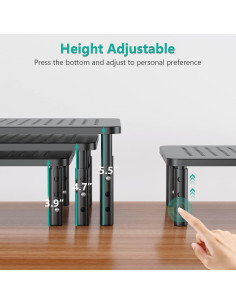 Soporte para Monitor WALI Ajustable en Altura 20 kg Negro 2