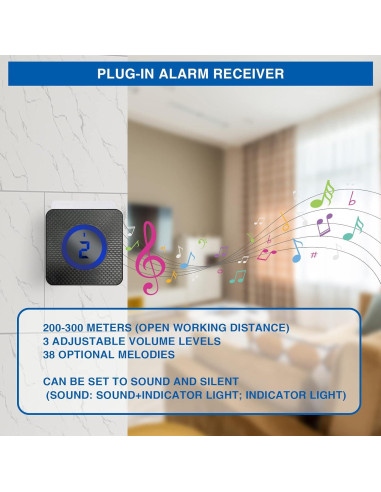 Alarma Solar HoneTeek para Entrada de Vehículos - 1 Sensor y Timbre