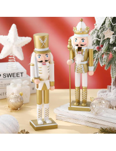 Adornos de Cascanueces Huwena 2 Pcs 30.48 cm Dorado 2