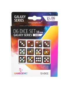 Conjunto de Dados D6 Mars Gamegenic | 12 Dados de Resina