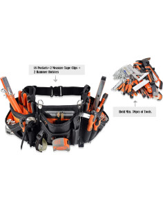 Cinturón de Herramientas Welkinland 18 Bolsillos Naranja 2