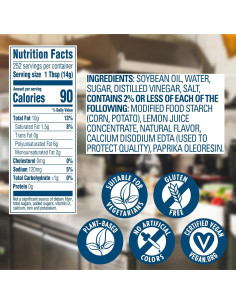 Mayonesa Vegana Hellmann's 3.78L Sin Huevo para Sándwiches 2