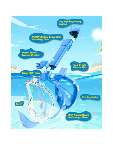 Máscara de Snorkel QingSong para Niños 0.45 kg Antivaho
