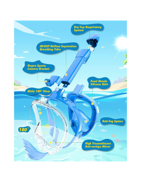 Máscara de Snorkel QingSong para Niños 0.45 kg Antivaho