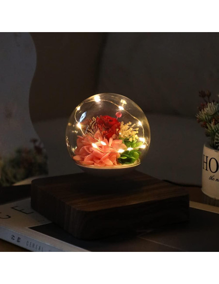 Lámpara de Levitación Magnética HCNT con Rosas Eternas Lámpara de Levitación Magnética HCNT con Rosas Eternas