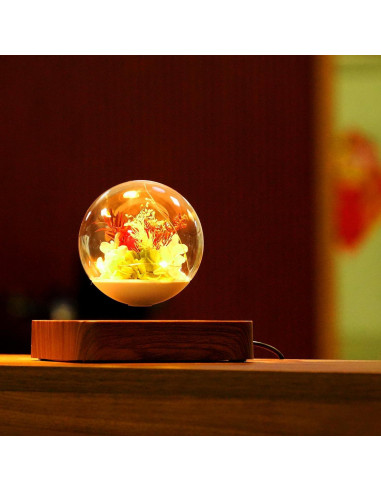 Lámpara de Levitación Magnética HCNT con Rosas Eternas