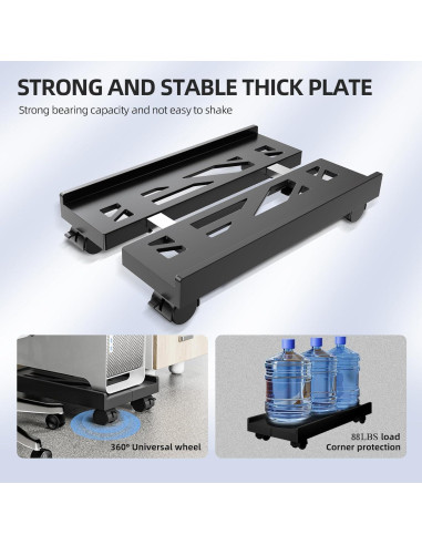 Soporte CPU Móvil Hovadova Ajustable con Ruedas 40x30 cm