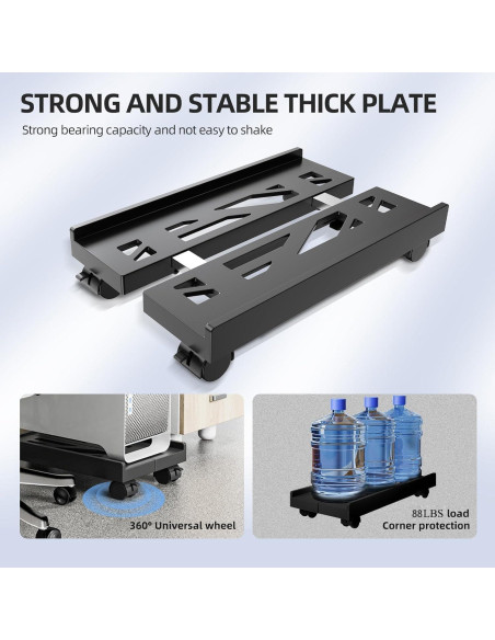 Soporte CPU Móvil Hovadova Ajustable con Ruedas 40x30 cm
