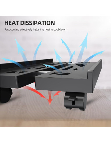 Soporte CPU Móvil Hovadova Ajustable con Ruedas 40x30 cm