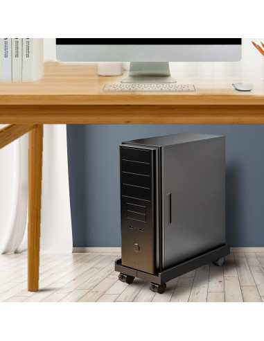 Soporte CPU Móvil Hovadova Ajustable con Ruedas 40x30 cm