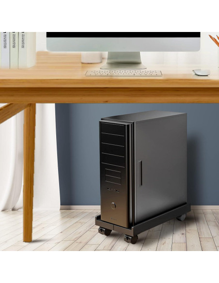 Soporte CPU Móvil Hovadova Ajustable con Ruedas 40x30 cm