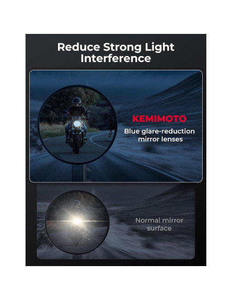 Espejos de Manillar KEMIMOTO 8,89 cm Antideslumbrante Universal