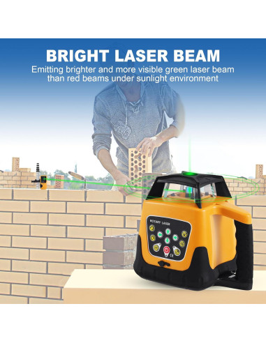 Nivel Láser Rotatorio Iglobalbuy Verde 500m 360 Automático