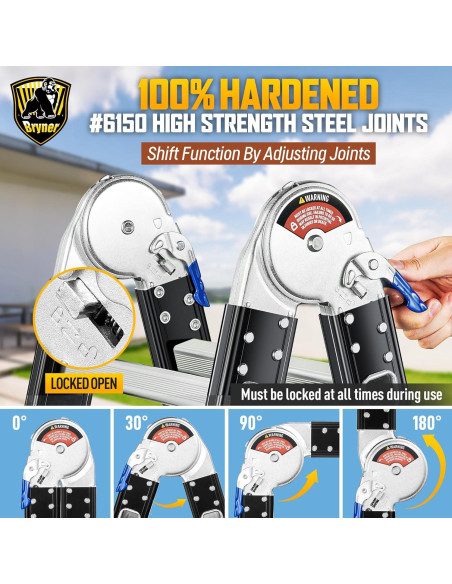 Escalera Plegable Bryner 7 en 1 Aluminio 3,66m 330kg