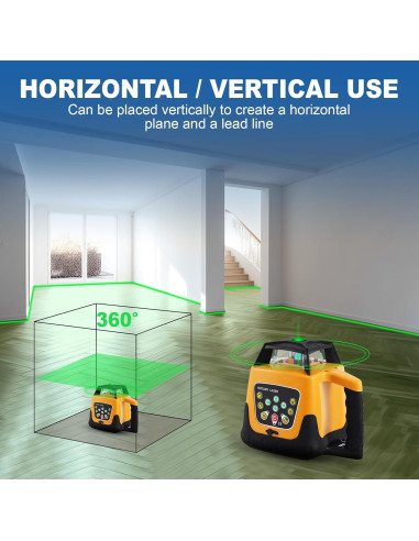 Nivel Láser Rotatorio Iglobalbuy Verde 500m 360 Automático