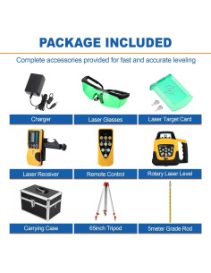 Nivel Láser Rotativo Iglobalbuy 500m con Trípode y Varilla 2
