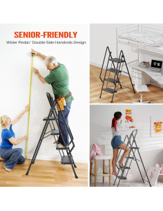 Escalera Plegable LUISLADDERS 4 Peldaños Antideslizante 2