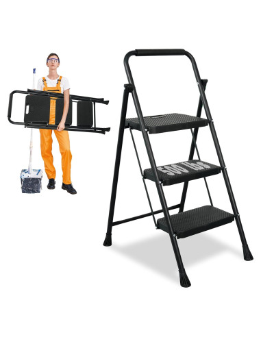 Escalera de 3 peldaños Arbusb Plegable Antideslizante