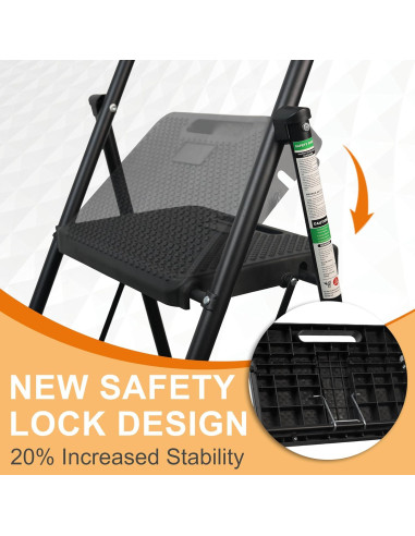 Escalera de 3 peldaños Arbusb Plegable Antideslizante