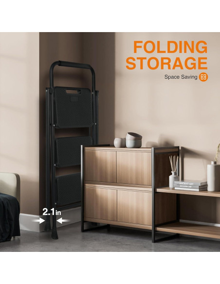 Escalera de 3 peldaños Arbusb Plegable Antideslizante